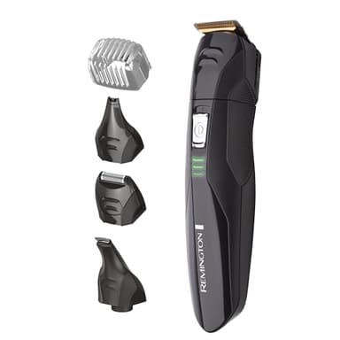 Remington 5-in-1 Titanium Multi-Grooming Kit, PG6024AU, Cordless Rechargeable Groomer + Accessories (Mini Foil Shaver, Beard, Nose and Ear Trimmer, Arc Detail Trimmer and Adjustable Comb) - Black