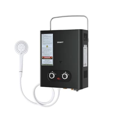 Devanti Outdoor Portable Gas Water Heater 6LPM Camping Shower Black