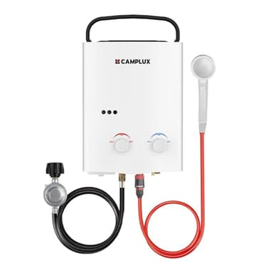 Camplux AY132 Gas Hot Water Heater Tankless, Portable LPG Camping Shower Instant, for RV, Outdoor Use, 5L