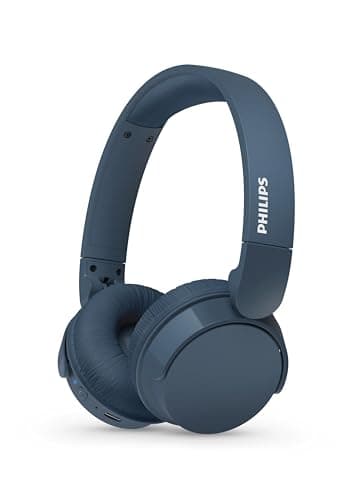 Philips TAH4209BL Lightweight On-Ear Wireless Bluetooth Headphones with Passive Noise Isolation - 55 Hours Playtime, Clear Calls, Dynamic Bass, 2 Hours USB-C Charging - Blue