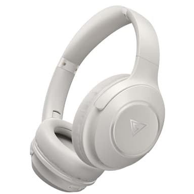 DOQAUS Bluetooth Headphones Over Ear, 70H Playtime Bluetooth 5.3 Wireless Headphones, 3 EQ Mode, HiFi Stereo Bass Headphones Wireless with Mic, Soft Earmuff,Foldable Headphone for Phone/PC(Light Grey)