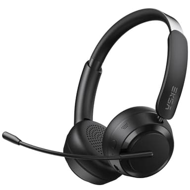 EKSA H35 Wireless Headset with Mic for Work, Bluetooth 5.4 Headphones with AI Noise-Canceling Microphone, 25H Playtime & Mic Mute,169g On Ear Headphones for Trucker/Remote Work/Call Center/Office