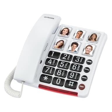 Oricom CARE80 Amplified Phone with Picture Dialling - Corded Phone One-Touch Picture Memory Buttons, Memory Loss, Phone Elderly Visual Hearing Impaired, Hearing aid and T-Coil Compatible