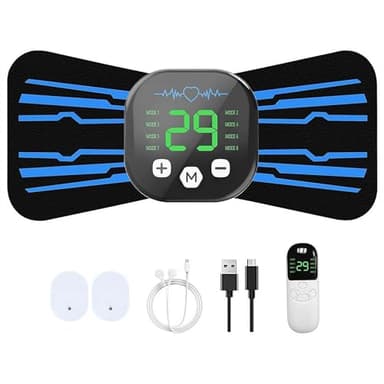 MS Muscle Stimulator Wireless, Unit Muscle Stimulator, Tens Unit with 10 Modes and 29 Gears Precision Micro Current for Back Knee or Neck Pain Relief ﻿ (Blue Wave)