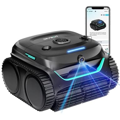 WYBOT C2 Vision AI Camera Cordless Pool Vacuum Robot for Inground&Above Pools, 8 Mode Robotic Pool Cleaner, Utra-fine Filtration, Powerful Suction, Wall Climbing, Waterline Cleaning, Black
