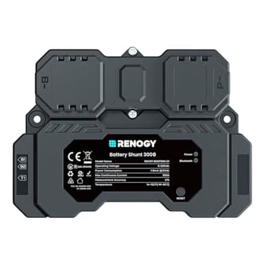 Renogy 300A Battery Shunt, Battery Tester, Bluetooth Battery Monitor, Compatible with Various Batteries:Lead Acid, LFP, Li-ion, and Ni-MH.