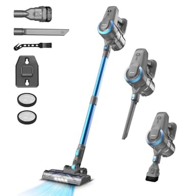DEVOAC Cordless Vacuum Cleaner, 6 in 1 Ultra-Lightweight Stick Vacuum, 2200mAh Battery Up to 40mins Runtime, Powerful Handheld Vacuum for Hard Floor Carpet Pet Hair Home
