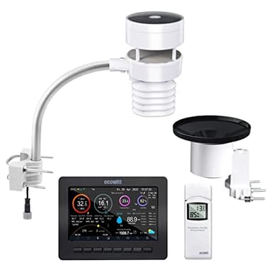 ECOWITT HP2553 Wi-Fi Weather Station With TFT Large Color Display, WS80 Ultrasonic Anemometer, WH40 Self-Emptying Rain Gauge and WN32CP Indoor 3-in-1 Sensor, E-Mail Alert, 433 MHz