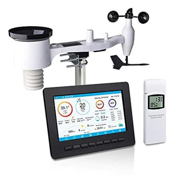 ECOWITT HP2551 Wi-Fi Weather Station with 7'' Large TFT Colored Display Console, 7-in-1 Solar Powered Outdoor Weather Sensor and 3-in-1 Indoor Temperature&Humidity Sensor