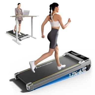 YPOO Walking Pad Treadmill, Incline Walking Pad with Handle, Foldable Treadmills for Home & Office, Compact Under Desk Running Machine for Workout Exercise Quiet