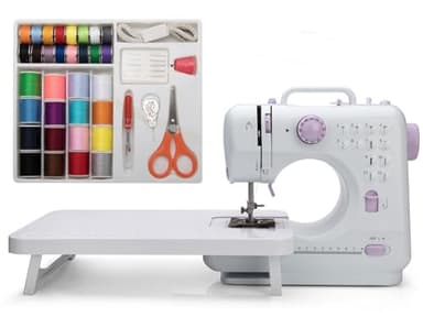 Kalatic Mini Sewing Machine (Extension stand, Sewing Supplies set included) - Electric Overlock Sewing Machines - Small Household Sewing Handheld Tool KT-005-AU-A30
