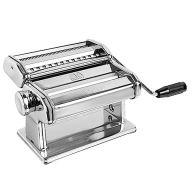Marcato Atlas 180 Pasta, Made in Italy, Stainless Steel, 180-Millimeters Wide, Includes Machine with Cutter, Hand Crank, and Instructions