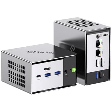 GMKtec Mini PC AMD Ryzen 5 PRO 6650H (6C/12T 4.50Ghz) Dual NIC LAN 2.5GbE 16GB DDR5 512GB PCle SSD Oculink, USB4, HDMI, USB-C Desktop Computer M8