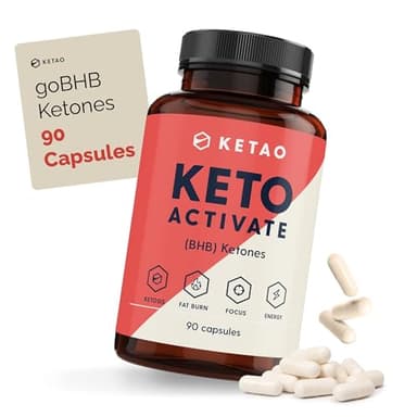 Ketao Keto Activate 90 Capsules | Made in Australia Exogenous Ketones (goBHB) | Zero Carbs/Sugar | Keto Pills for Ketosis & Craving Control | Vegan Capsules
