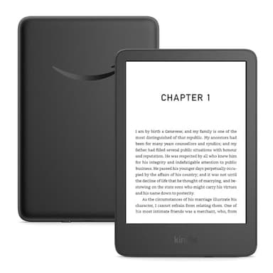 Amazon Kindle 16GB (newest gen) - Lightest and most compact Kindle, with glare-free display, faster page turns, adjustable front light, and long battery life - Black
