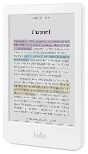 Kobo Clara Colour | Colour eReader | 6” Glare-Free Colour E Ink Kaleido 3 Display | Dark Mode Option | Waterproof | Audiobooks | 16GB of Storage | White