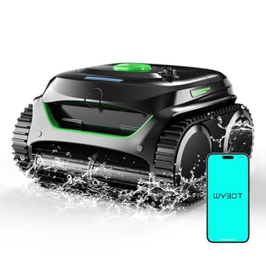 WYBOT C2 Pool Cleaner Robot with App Control, Wall & Waterline Cleaning, Double Filters, Smart Navigation, Ideal for Inground Pools Up to 200㎡ (Fluorescent Green & Black)