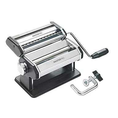MASTERPRO-Extra Wide Pasta Machine Stainless Steel/Black Carbon Steel 180mm