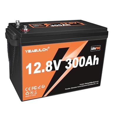 12V 300Ah LiFePO4 Lithium Battery, Built-in 200A BMS with 6000+ Deep Cycles Rechargeable 3840Wh Lithium Battery for RV Solar Marine Solar Panel Camping