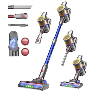 Cordless Vacuum Cleaner,Stick Vacuum 45KPA/450W/60min,Wall-Mounted Charging/V-Shaped Anti-Tangle,with Self-Standing Function and Removable Battery,Vacuum Cleaner for Pet Hair,Carpets and Hard Floors