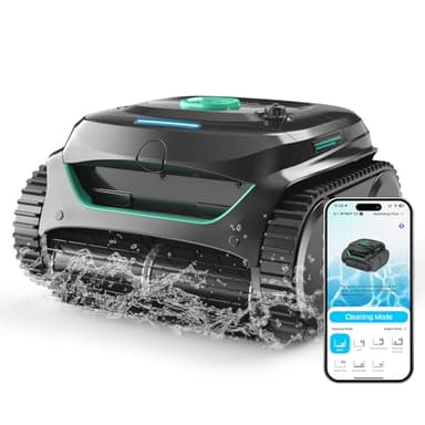 (2025 New) WYBOT C2 Robotic Pool Cleaner with App Control, Wall & Waterline Cleaning, Double Filtration, 180mins Runtime, Smart Navigation, Ideal for Inground Pools Up to 200㎡