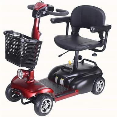 Mobility Scooter for Seniors, 4-Wheel Portable Folding Duty Mobile for Travel with Storage Basket Adjustable Seat and Handlebars,30KM Range, 150KG Weight Capacity