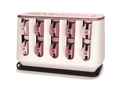 Remington PROluxe H9100 Heated Hair Rollers OPTIheat Technology Innovative Clip Design Two Sizes (25mm, 32mm) Pink/Black