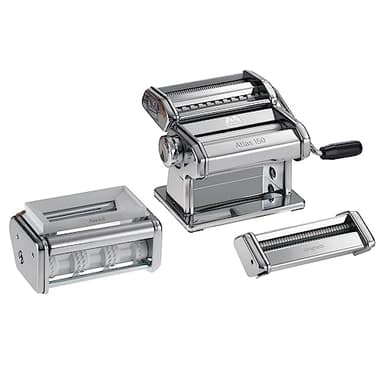 Marcato Atlas Pasta Maker Machine with 2 Pasta Roller Attachments (Ravioli & Spaghetti) Makes 5 Types of Pasta