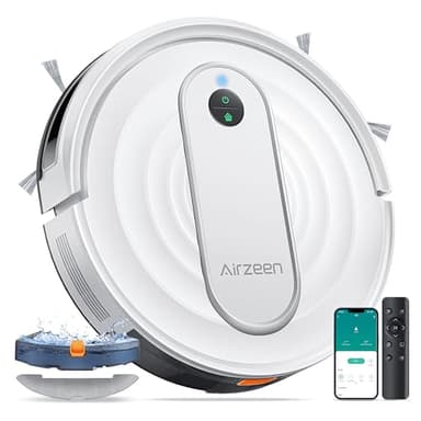 Airzeen Robot Vacuum Cleaner and Mop 4000Pa, Sweep/Vacuum/Mop 3-in-1, Robot Vacuums with Auto Carpet Boost, 3-inch Slim, WiFi/APP/Alexa/Remote, for Pet Hair Hard Floor Carpet
