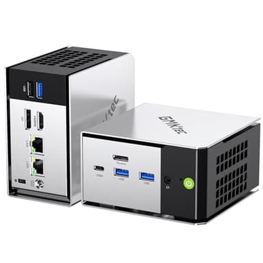 GMKtec Mini PC AMD Ryzen 5 PRO 6650H (6C/12T 4.50Ghz) Dual NIC LAN 2.5GbE 16GB DDR5 1TB PCle SSD Oculink, USB4, HDMI, USB-C Desktop Computer M8