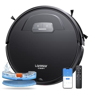 Laresar Clean Evol 3 Robot Vacuum, 4500Pa Suction, 180Min Runtime Robot Vacuum Cleaner and Mop, 3-in-1 Robot Vacuum and Mop, WiFi/APP/Alexa/Remote Control, Slim & Quite for Pet Hair/Carpet/Hard Floor