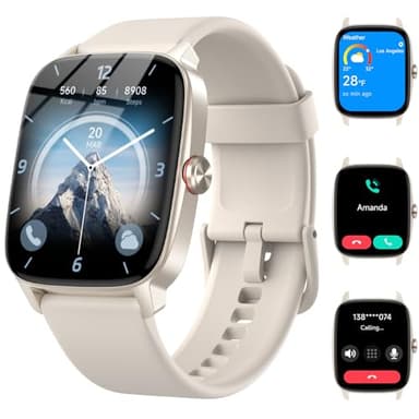 Smart Watch for Men Women with Bluetooth Call & AI Voice, 1.85" HD Fitness Tracker with Heart Rate SpO2 Sleep Monitor, 100+ Sports Modes, Mini Games, IP68 Waterproof Smartwatch for Android iOS Phones