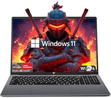 KAIGERR Laptop, AMD Ryzen 5 7430U (6C/12T, UP to 4.3GHz) Gaming Laptop, 16GB DDR4 RAM 512GB NVMe SSD, Windows 11 Laptops, AMD Radeon Graphics, 15.6" FHD IPS Display, WiFi 6, HDMI, Type-C