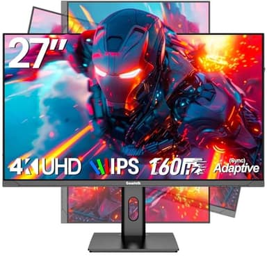 Gawfolk 27 Inch 4K Gaming Monitor IPS, UHD 3840 x 2160p 160Hz PC Computer Monitors IPS Screen Rotatable for Home & Office, HDMI, DisplayPort, Liftable Stand