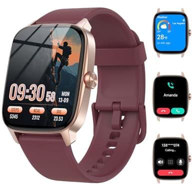 Smart Watch for Men Women with Bluetooth Call & AI Voice, 1.85" HD Fitness Tracker with Heart Rate SpO2 Sleep Monitor, 100+ Sports Modes, Mini Games, IP68 Waterproof Smartwatch for Android iOS Phones