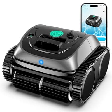 WYBOT C1 Cordless Pool Cleaner Robot with APP Control, 150 Mins Runtime, Pool Vacuum with Smart Route Plan, Wall & Waterline Cleaning, Ideal for Above Ground & Inground Pools up to 150㎡